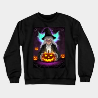 Halloween Cute Spooky Black Witch Crewneck Sweatshirt